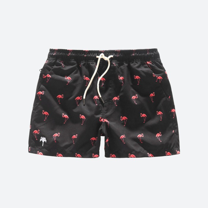 OAS Black Flamingo Swim Shorts