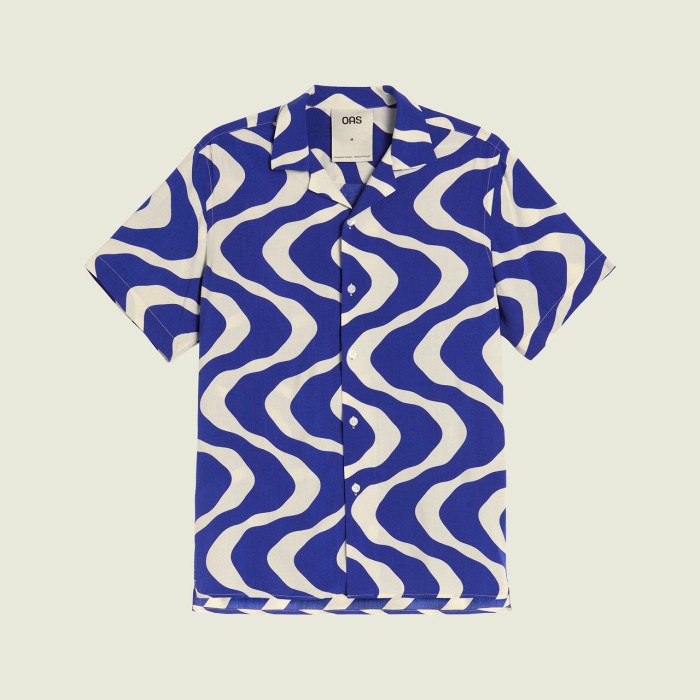 OAS Blue Rippling Viscose Shirt