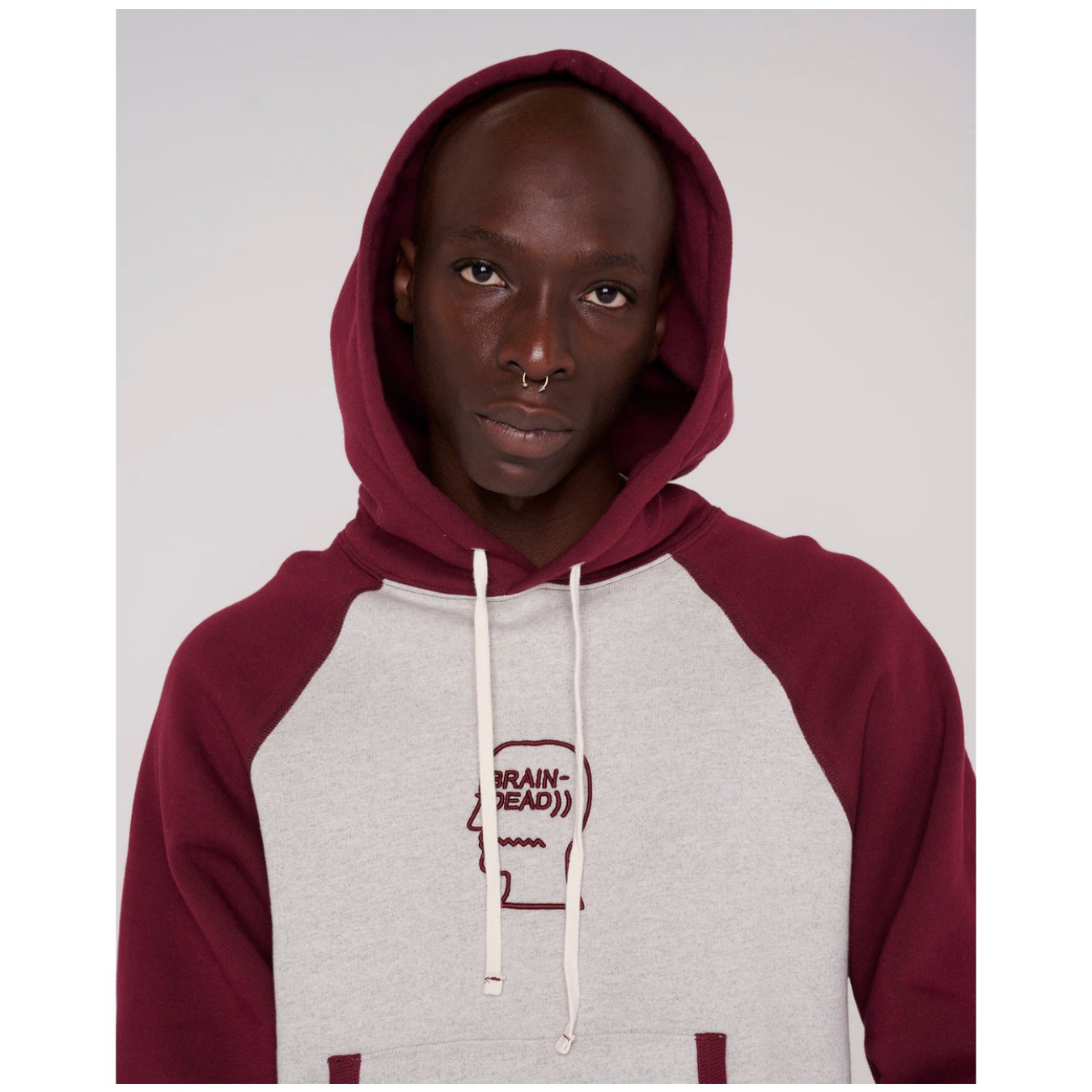 Brain Dead Fleece Logo Head Raglan Hoodie
