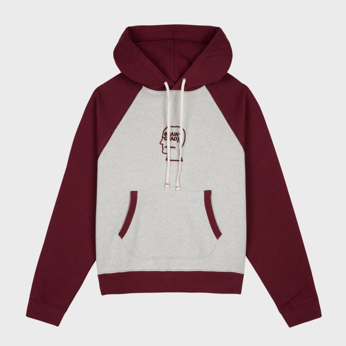 Brain Dead Fleece Logo Head Raglan Hoodie