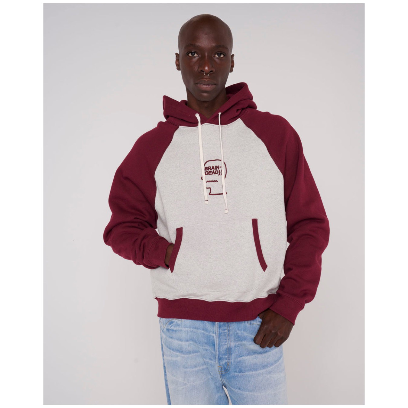 Brain Dead Fleece Logo Head Raglan Hoodie