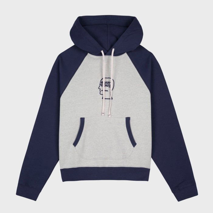 Brain Dead Fleece Logo Head Raglan Hoodie