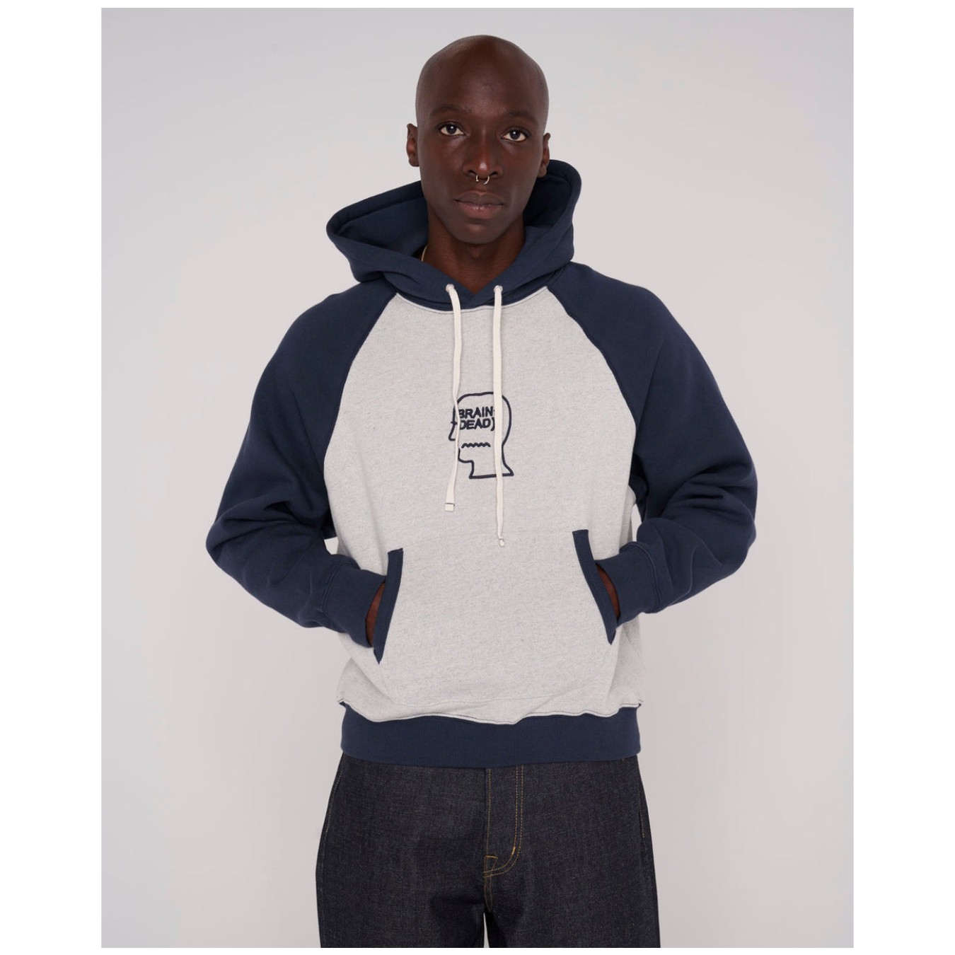 Brain Dead Fleece Logo Head Raglan Hoodie