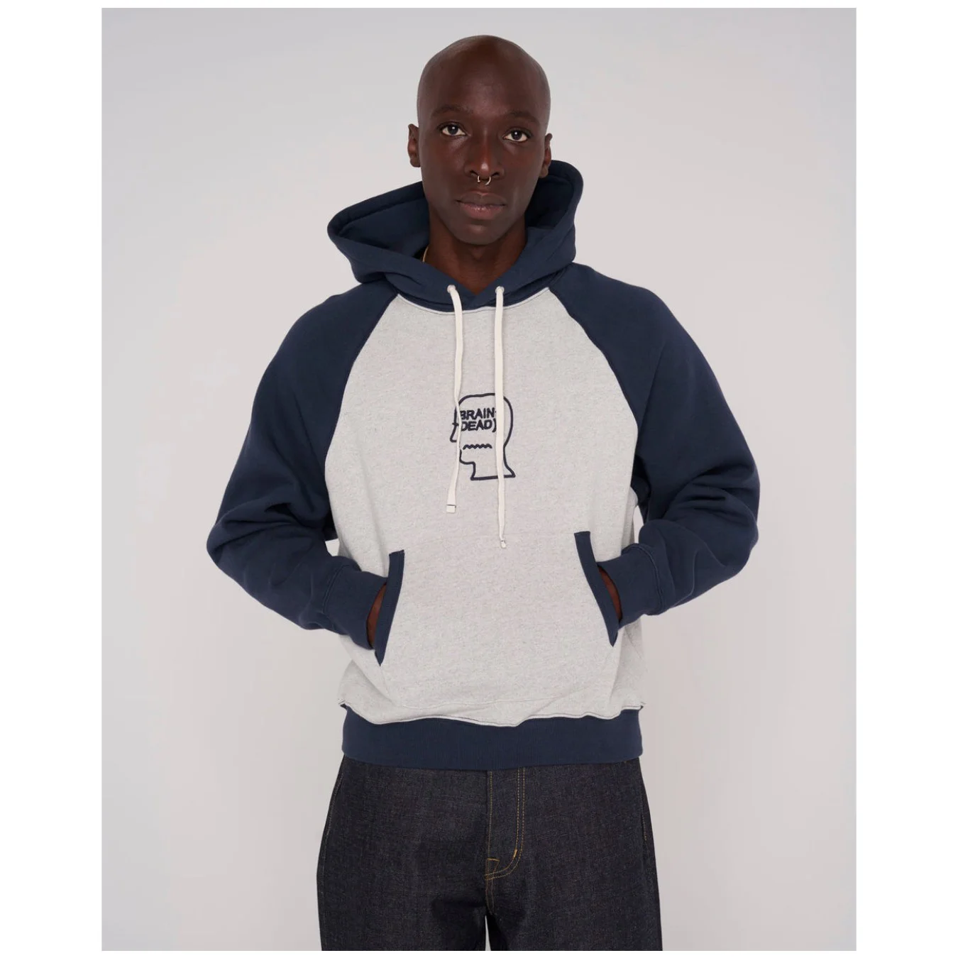 Brain Dead Fleece Logo Head Raglan Hoodie