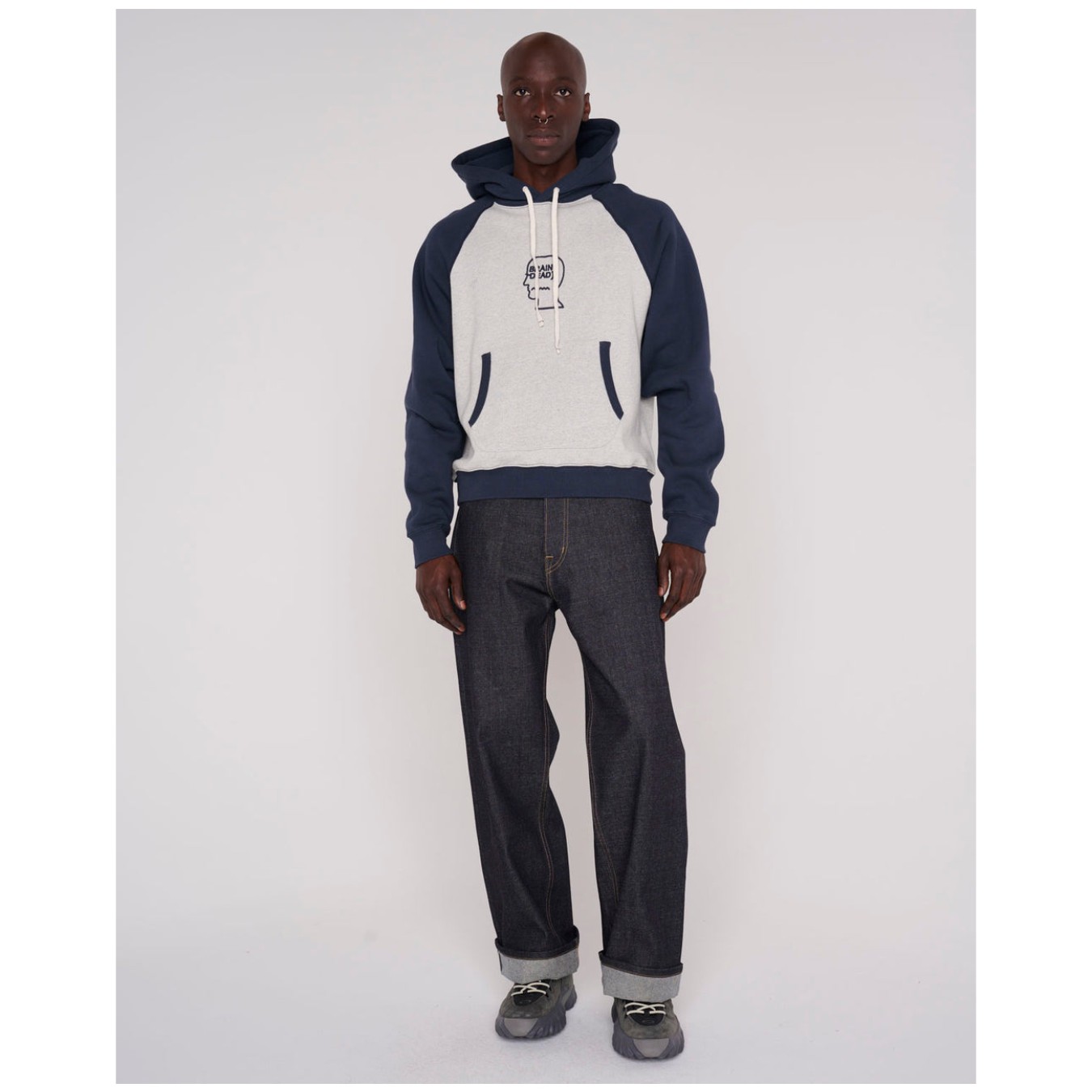 Brain Dead Fleece Logo Head Raglan Hoodie