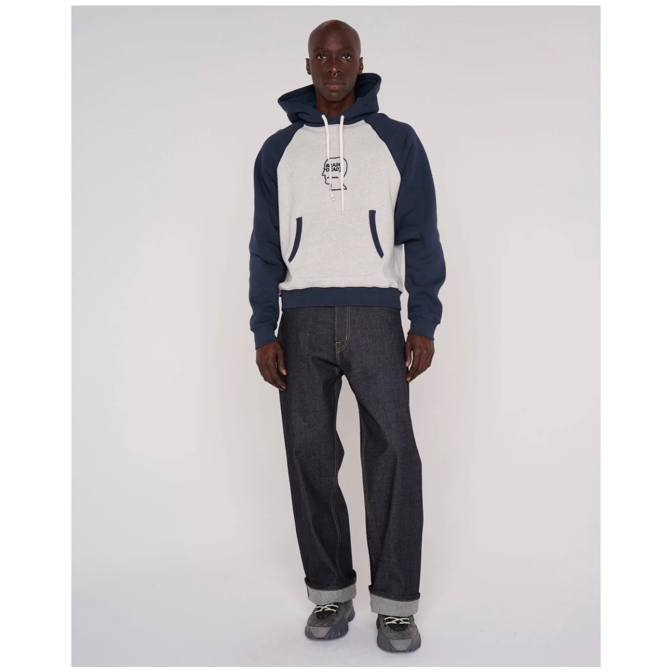 Brain Dead Fleece Logo Head Raglan Hoodie