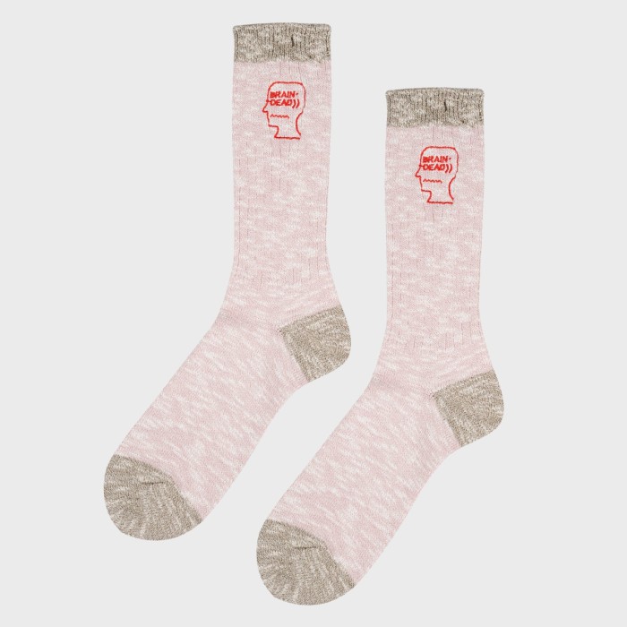 Brain Dead Marled Logo Head Socks