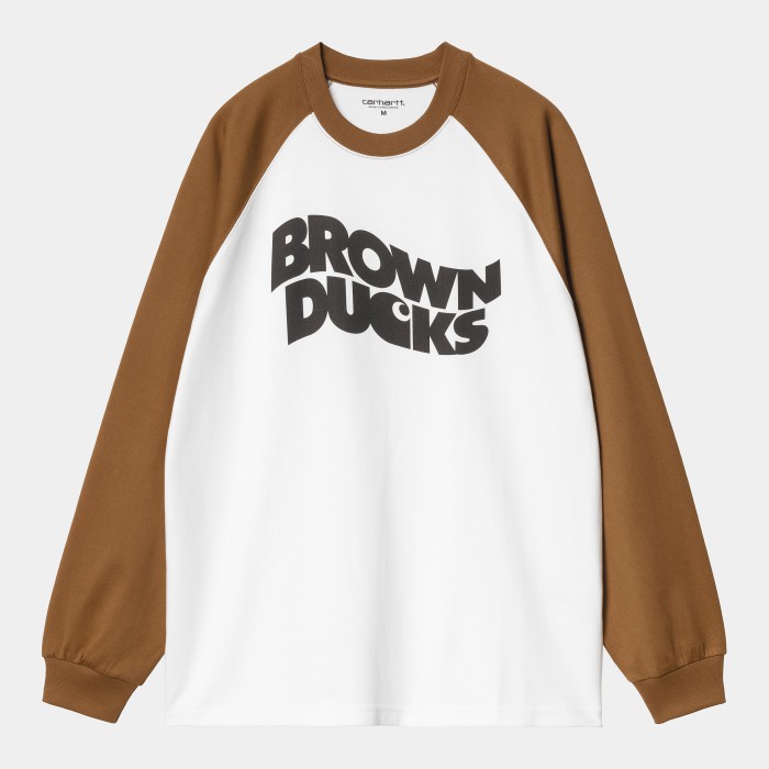 Carhartt WIP L/S Brown Ducks Baseball T-Shirt
