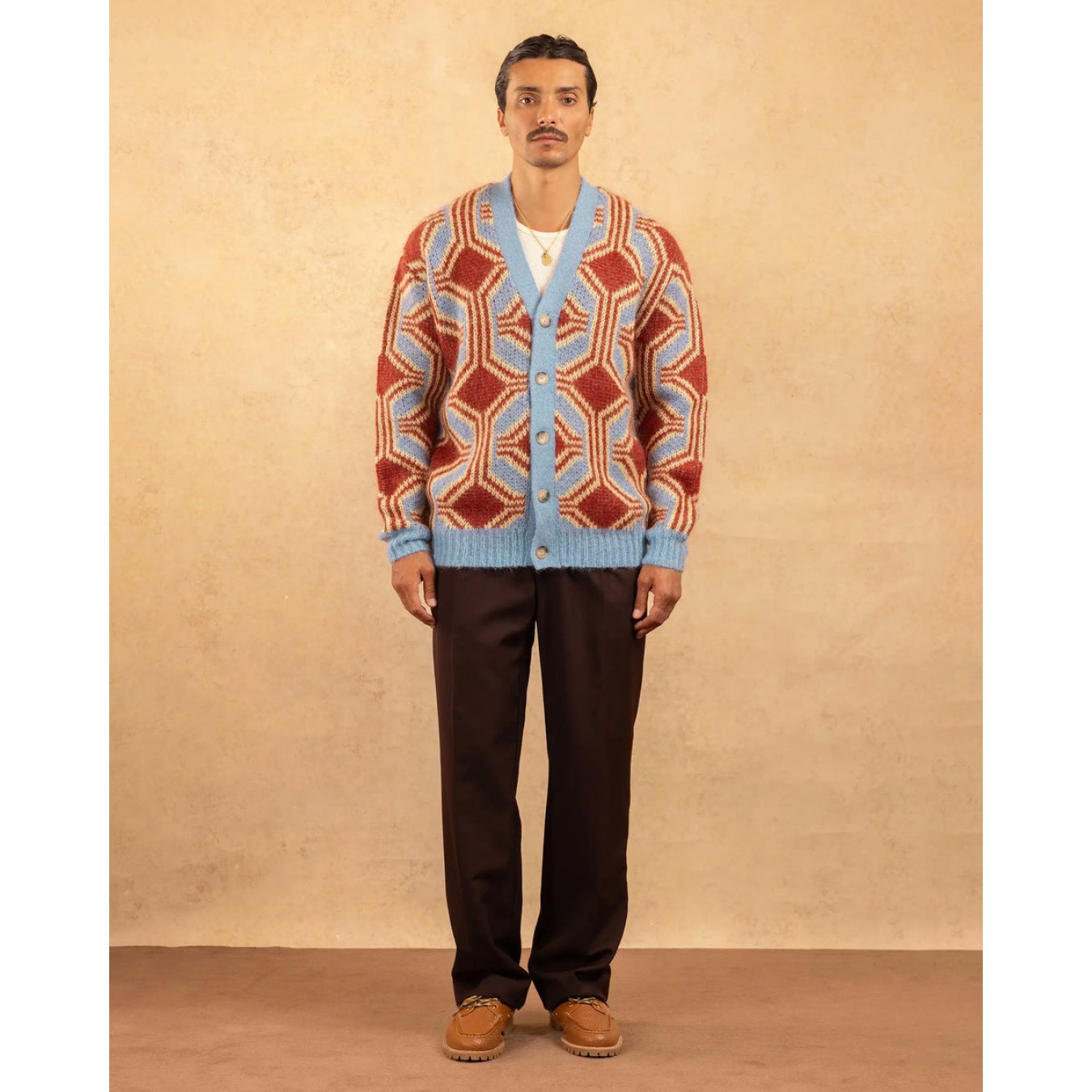 Drôle de Monsieur Le Cardigan Mohair Géométrique