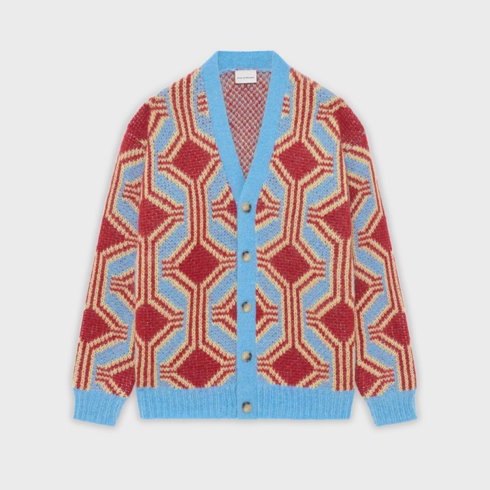 Drôle de Monsieur Le Cardigan Mohair Géométrique