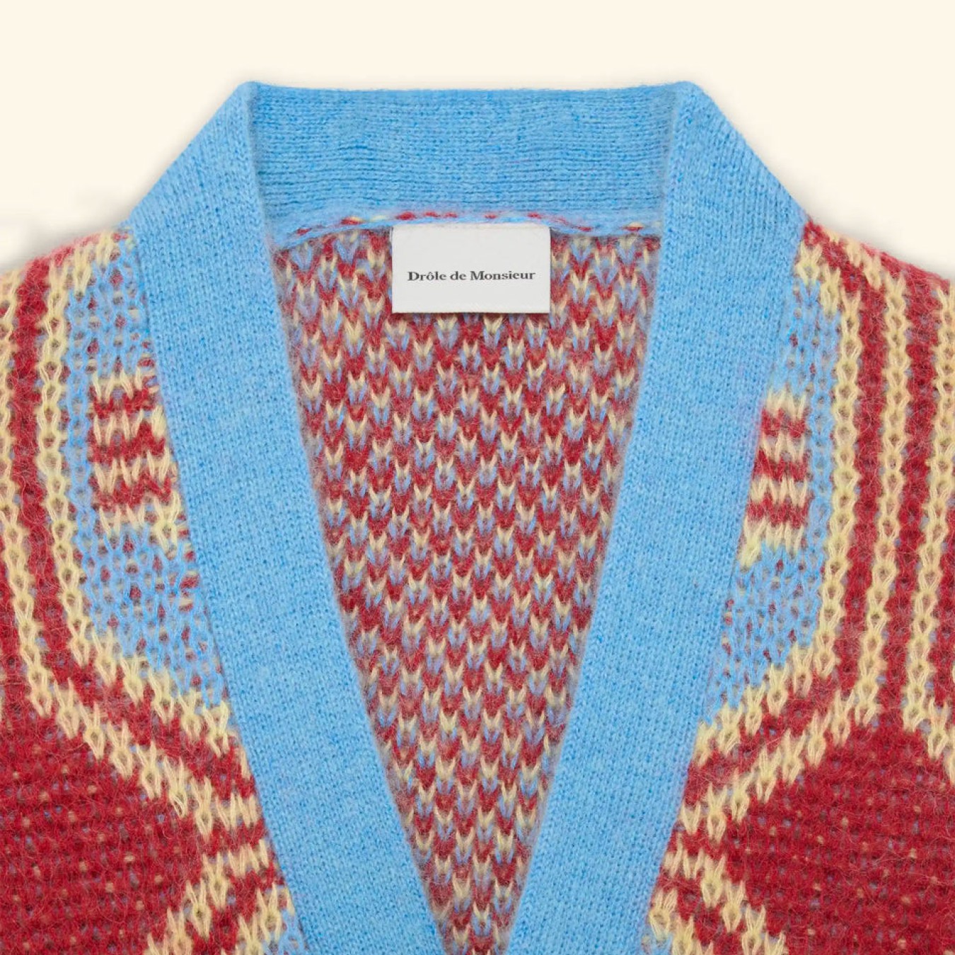 Drôle de Monsieur Le Cardigan Mohair Géométrique