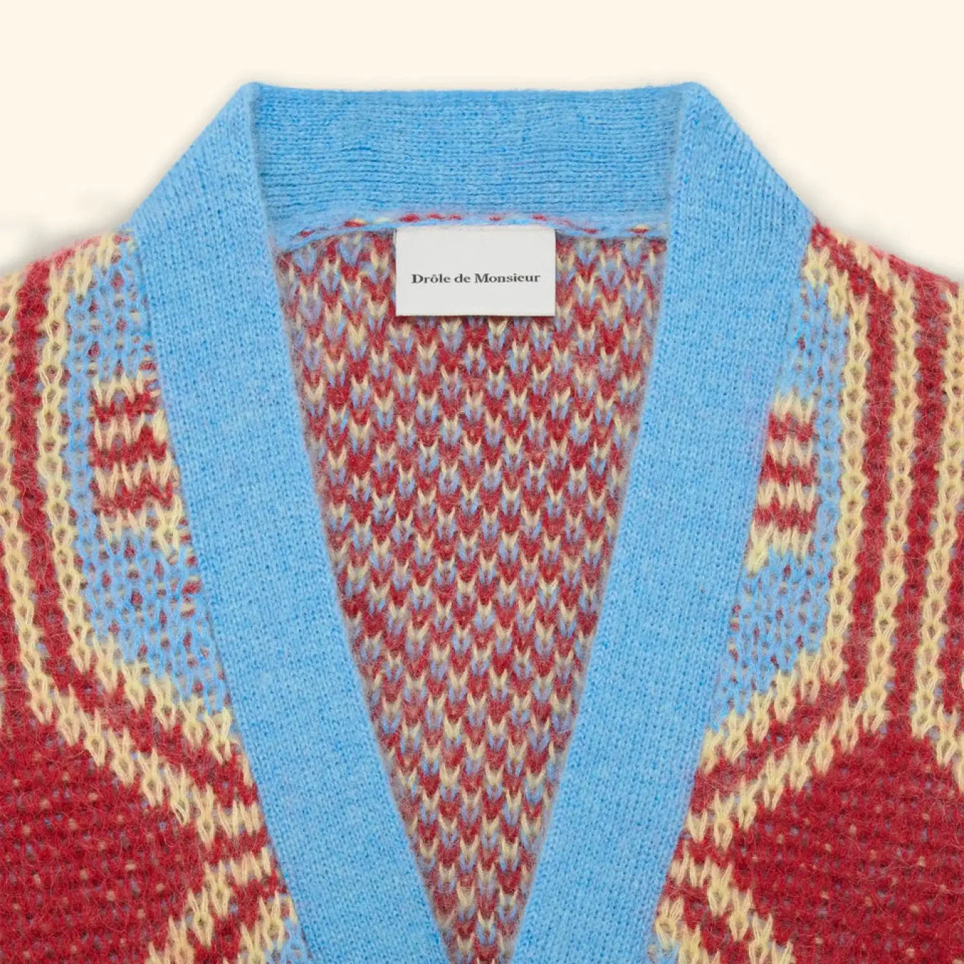 Drôle de Monsieur Le Cardigan Mohair Géométrique