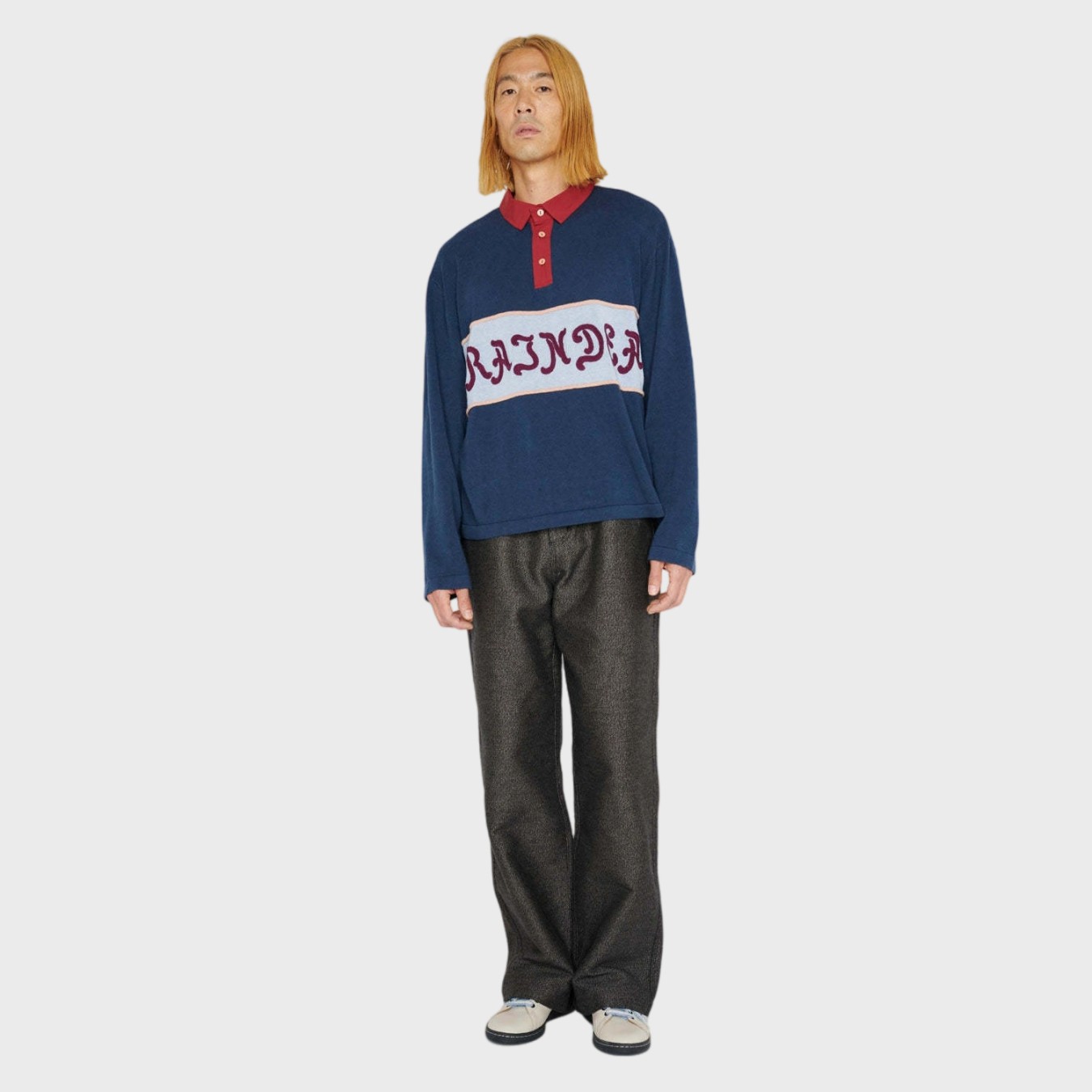 Brain Dead Lifted Stripe Long Sleeve Rugby Sweater