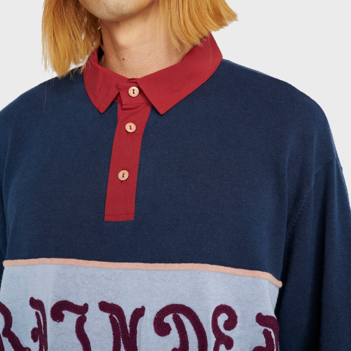 Brain Dead Lifted Stripe Long Sleeve Rugby Sweater
