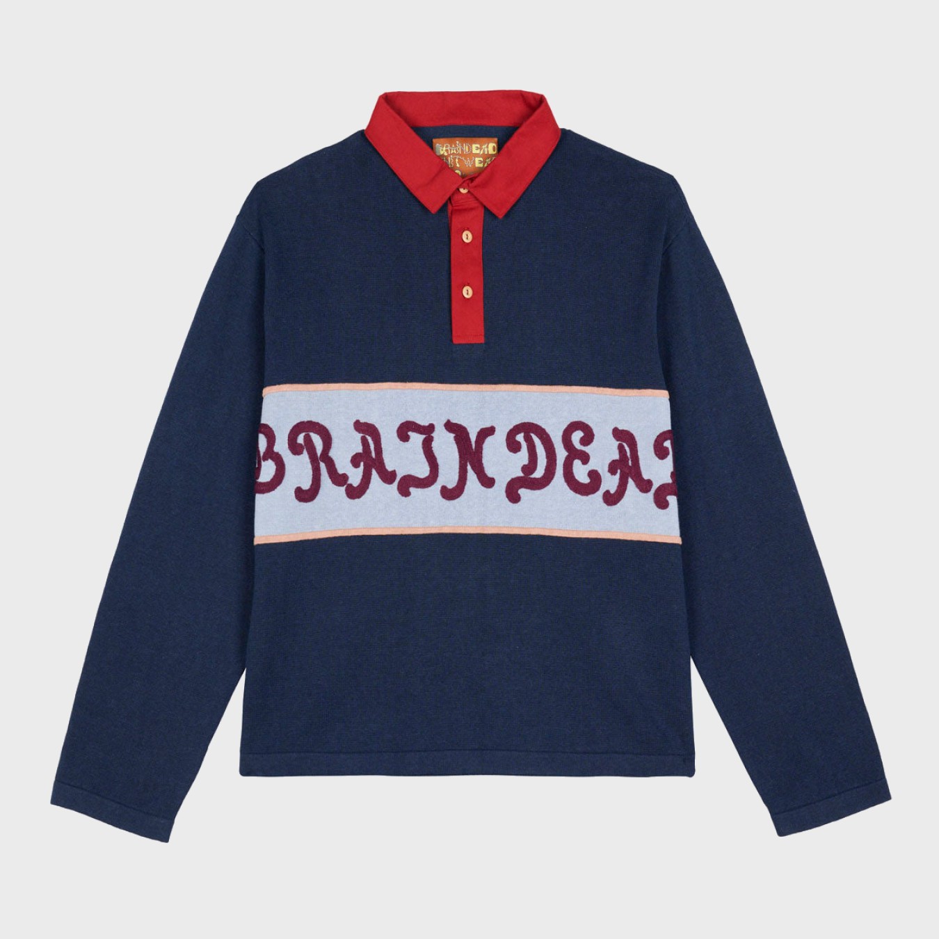 Brain Dead Lifted Stripe Long Sleeve Rugby Sweater