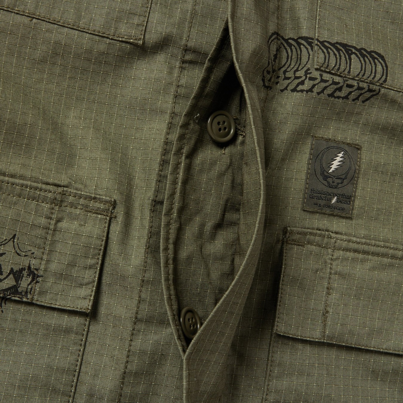 thisisneverthat x Grateful Dead Iconography BDU Jacket 