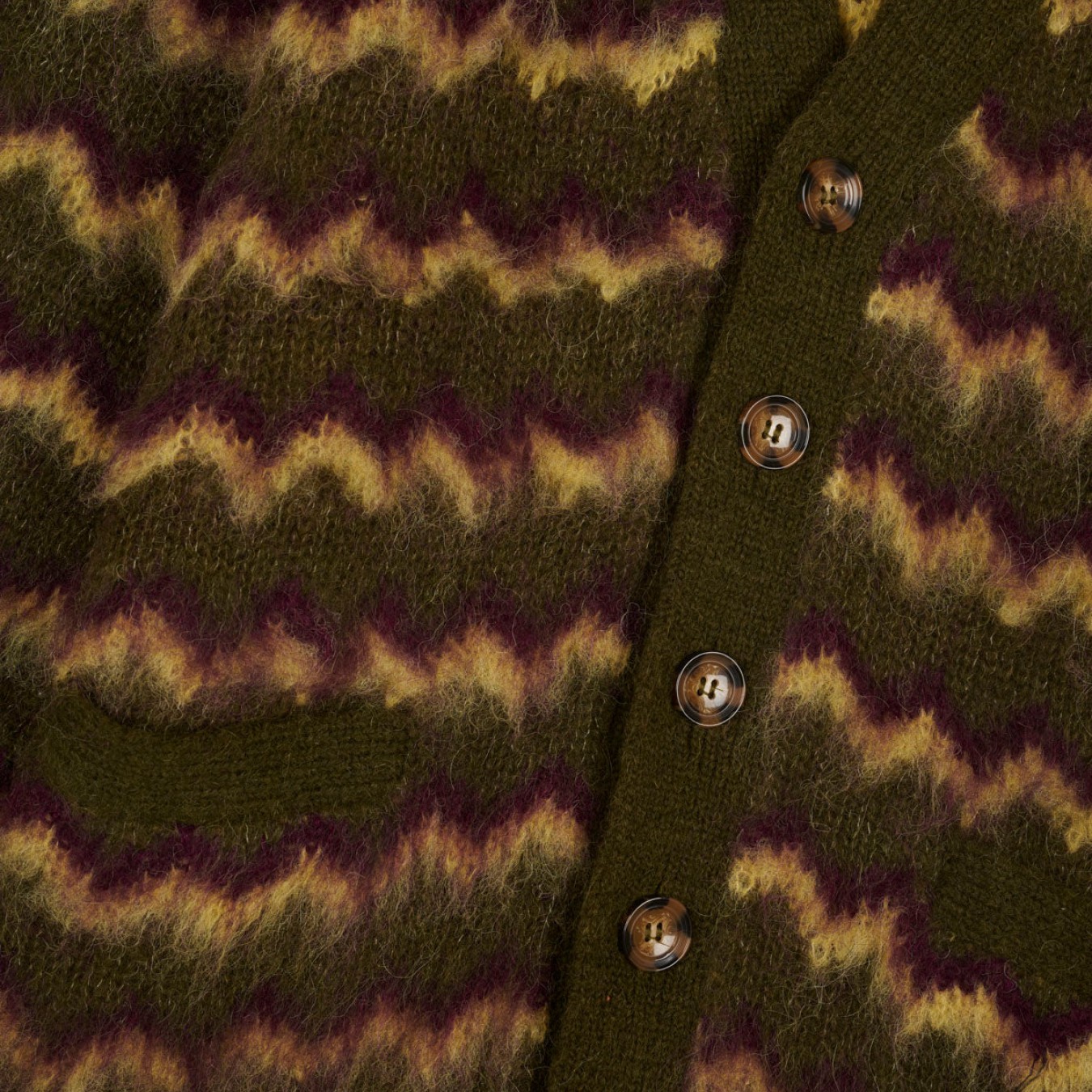 Brain Dead Zig Zag Striped Cardigan
