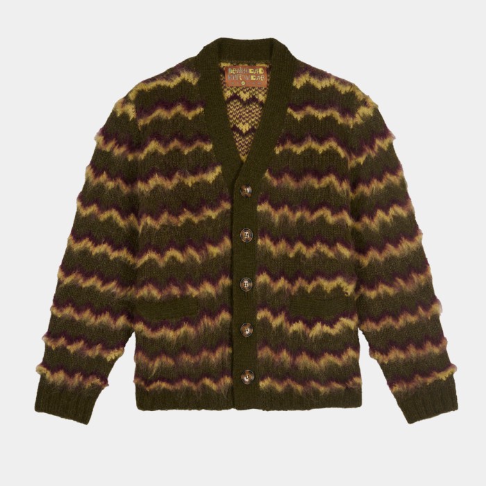 Brain Dead Zig Zag Striped Cardigan