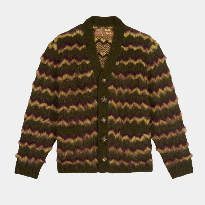 Brain Dead Zig Zag Striped Cardigan
