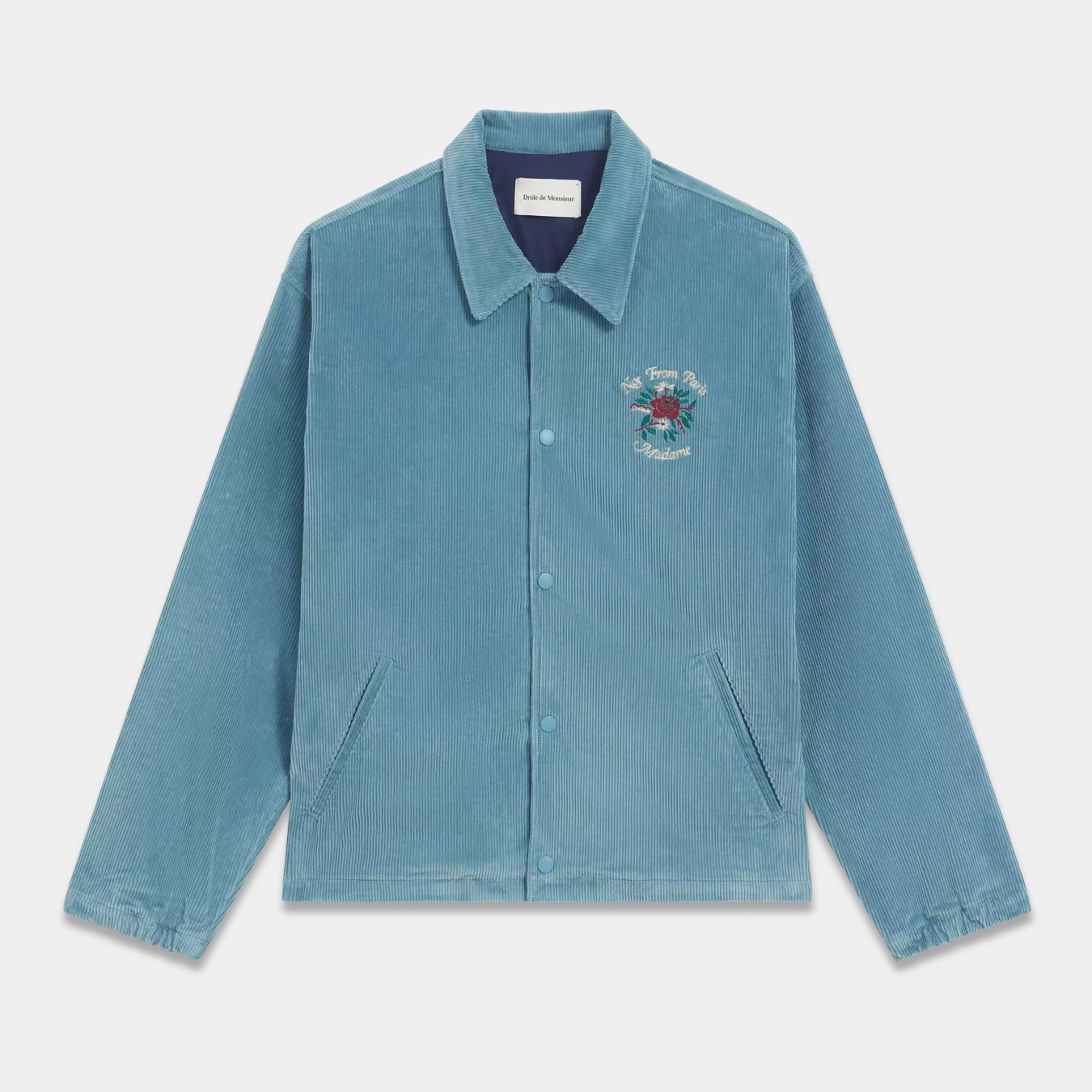 Drôle de Monsieur La Veste Slogan Fleurs Corduroy