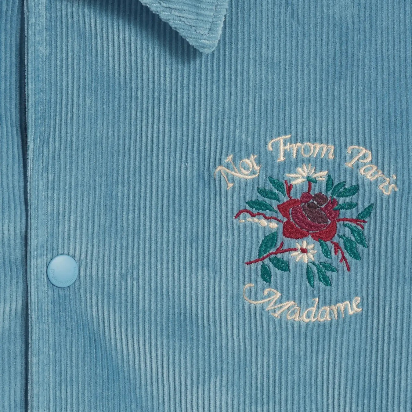 Drôle de Monsieur La Veste Slogan Fleurs Corduroy
