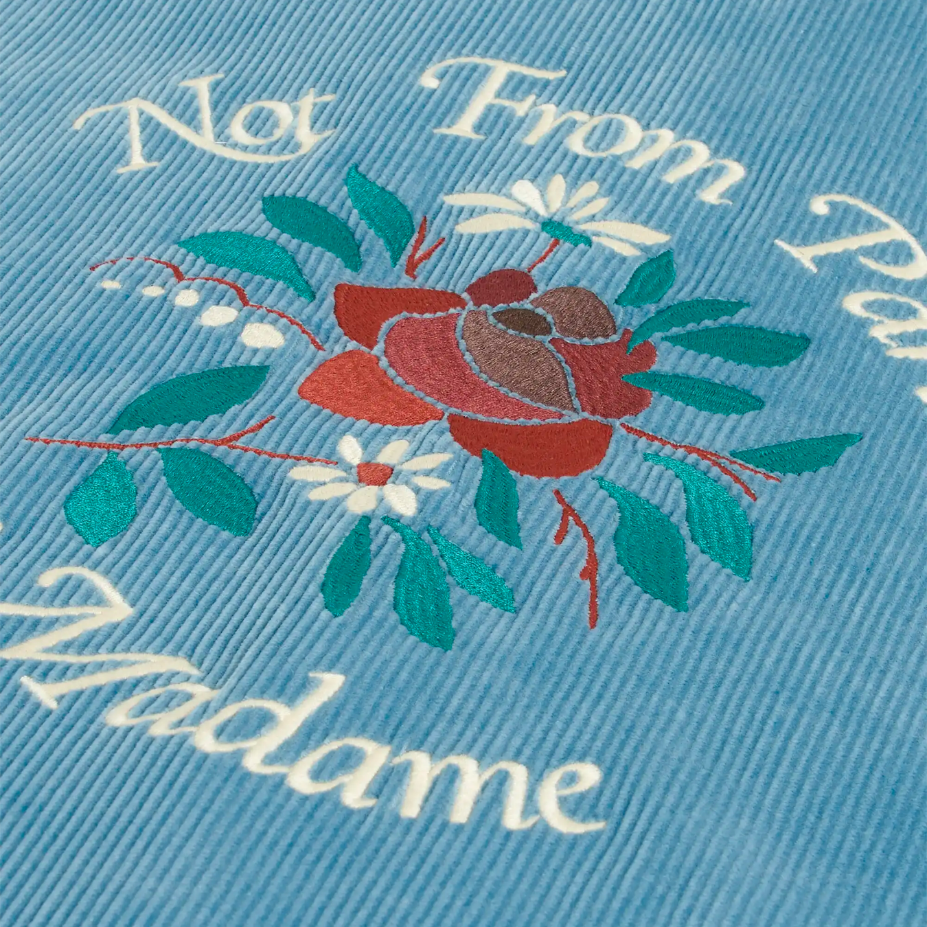 Drôle de Monsieur La Veste Slogan Fleurs Corduroy