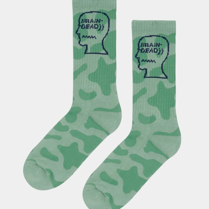 Brain Dead Logohead Crew Socks