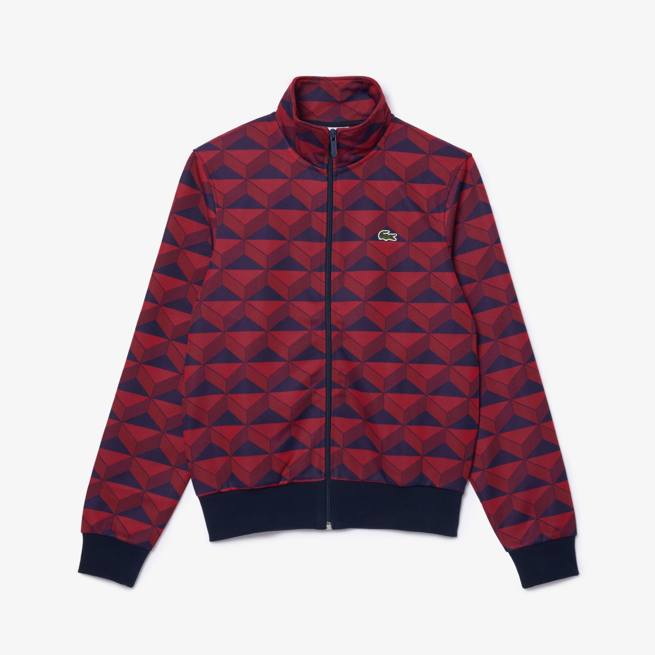 Lacoste Jacquard Zip-Up Sweatshirt