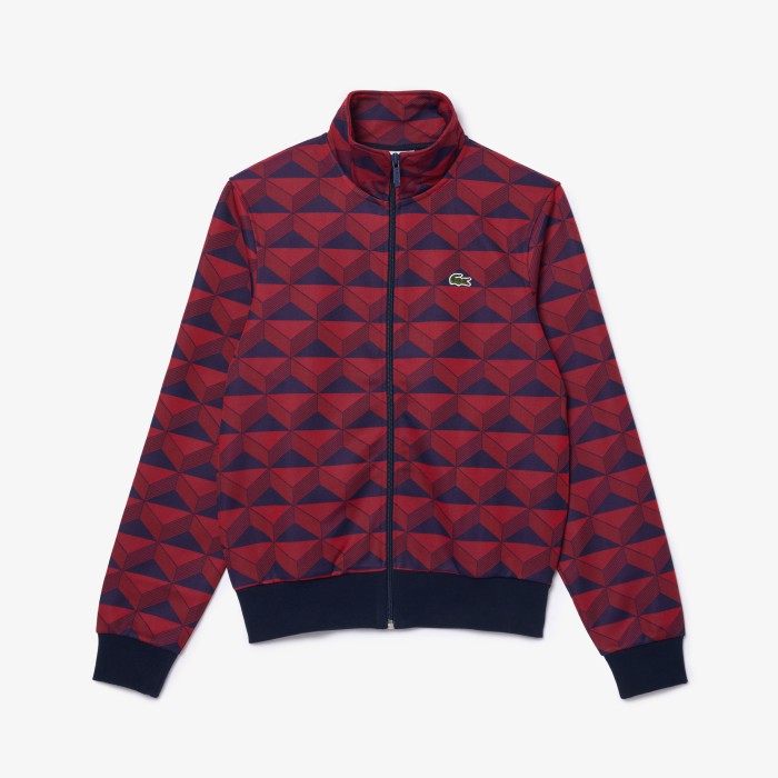 Lacoste Jacquard Zip-Up Sweatshirt