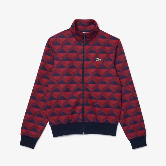 Lacoste Jacquard Zip-Up Sweatshirt