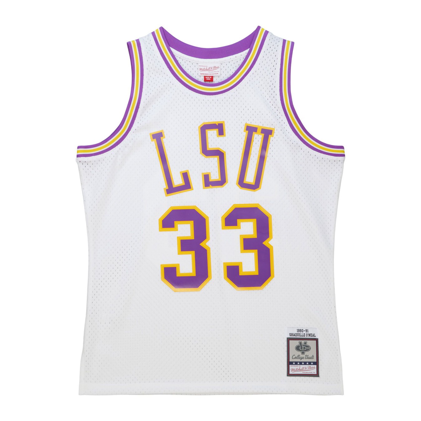 Mitchell & Ness Swingman Jersey Louisiana State University White 1990 Shaquille O'Neal