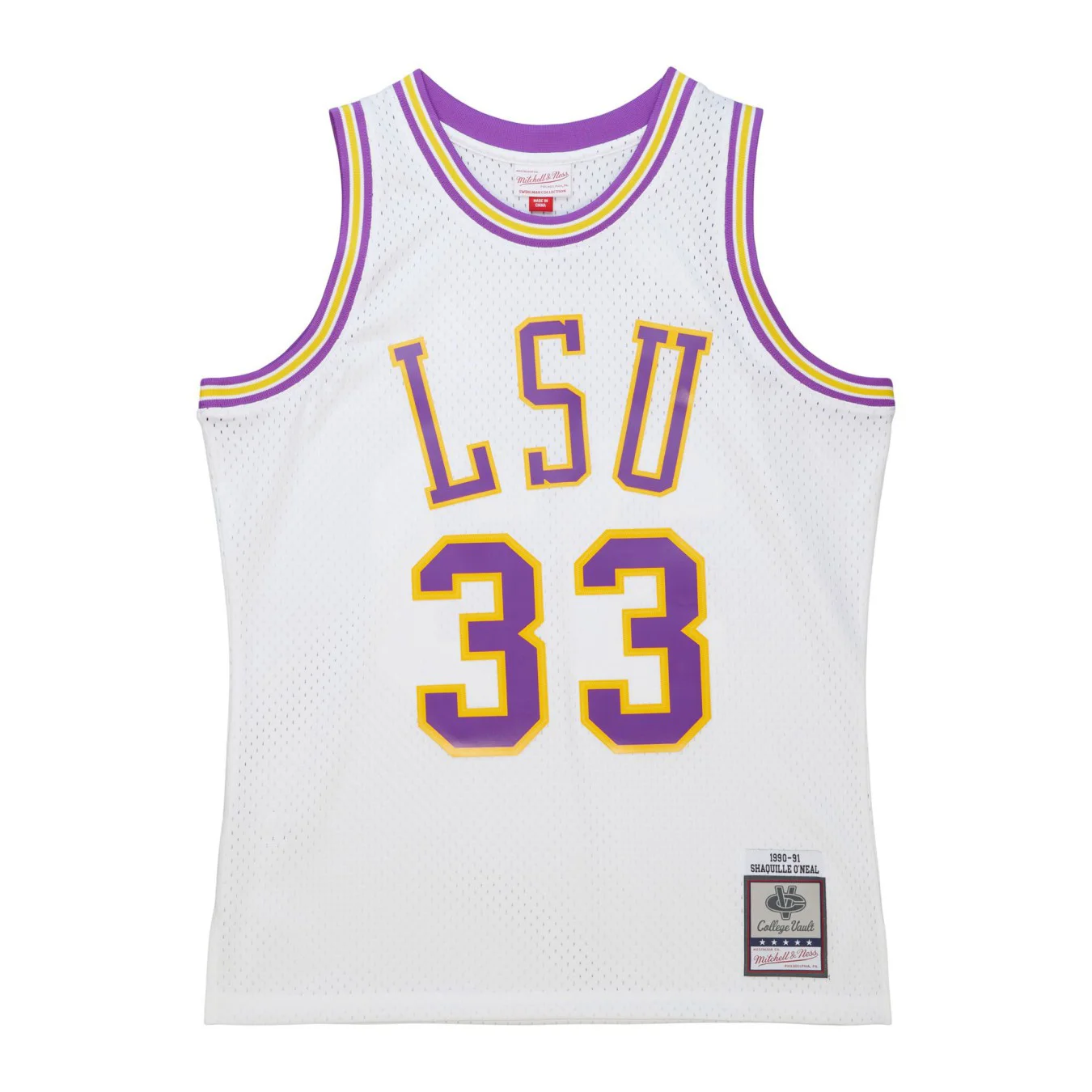 Mitchell & Ness Swingman Jersey Louisiana State University White 1990 Shaquille O'Neal