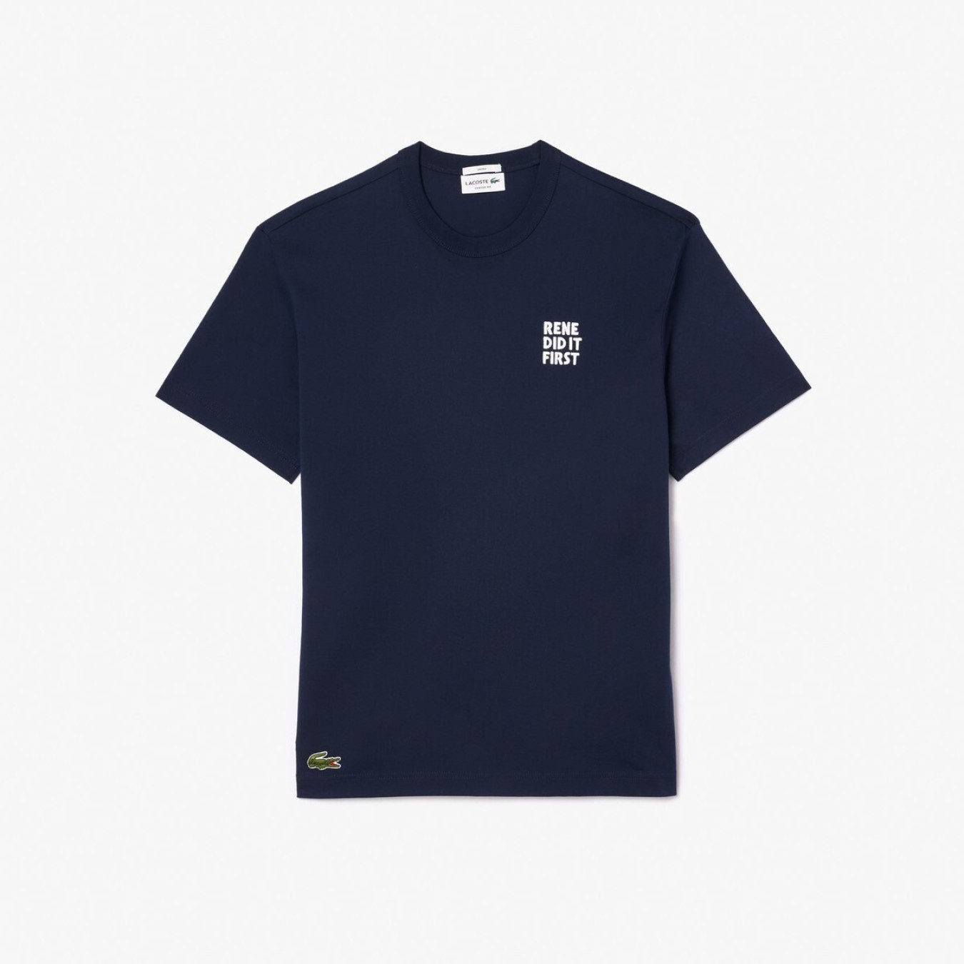 Lacoste Effect Slogan T-Shirt