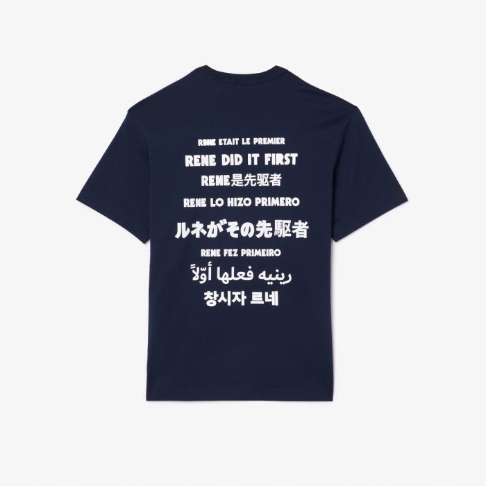 Lacoste Effect Slogan T-Shirt