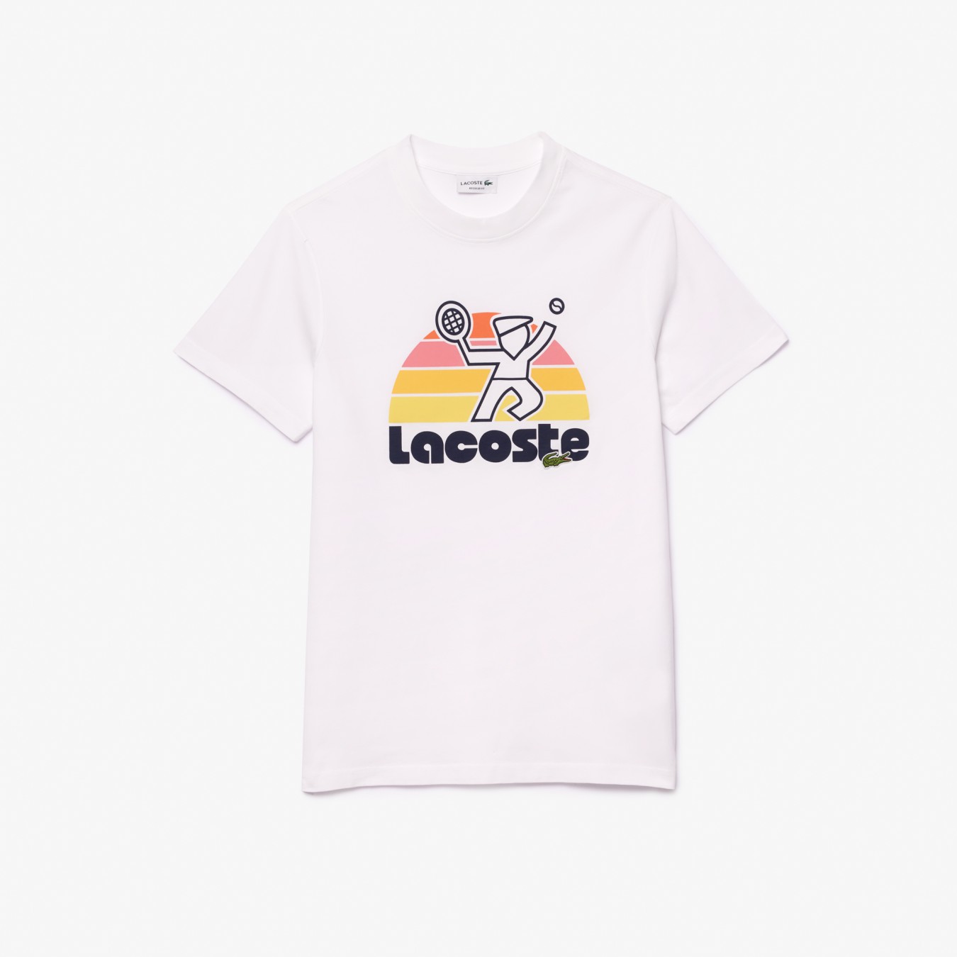 Lacoste Washed Effect Tennis Print T-Shirt