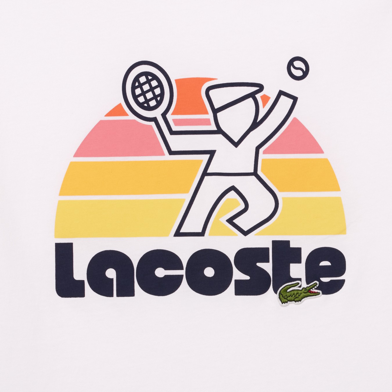 Lacoste Washed Effect Tennis Print T-Shirt