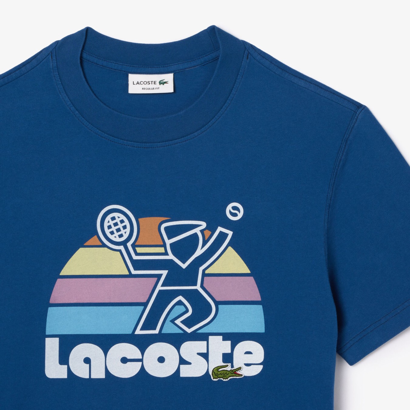 Lacoste Washed Effect Tennis Print T-Shirt